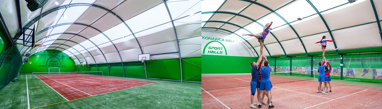 Sport Halls s.c. Arched half-barrel tennis halls