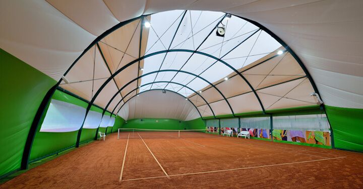 Arched tennis halls