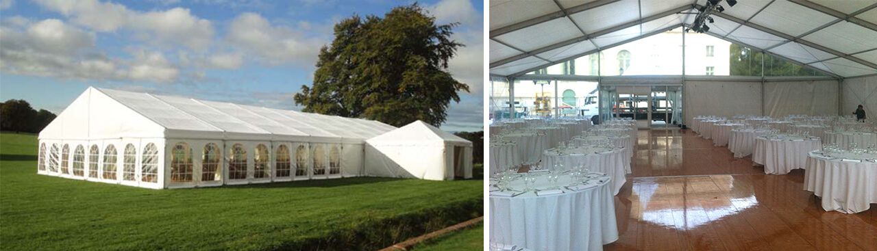 Examples of tent halls for rent